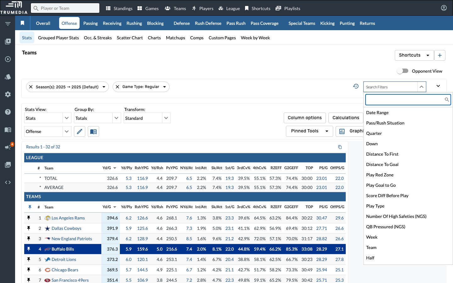 Open the Search Filters panel