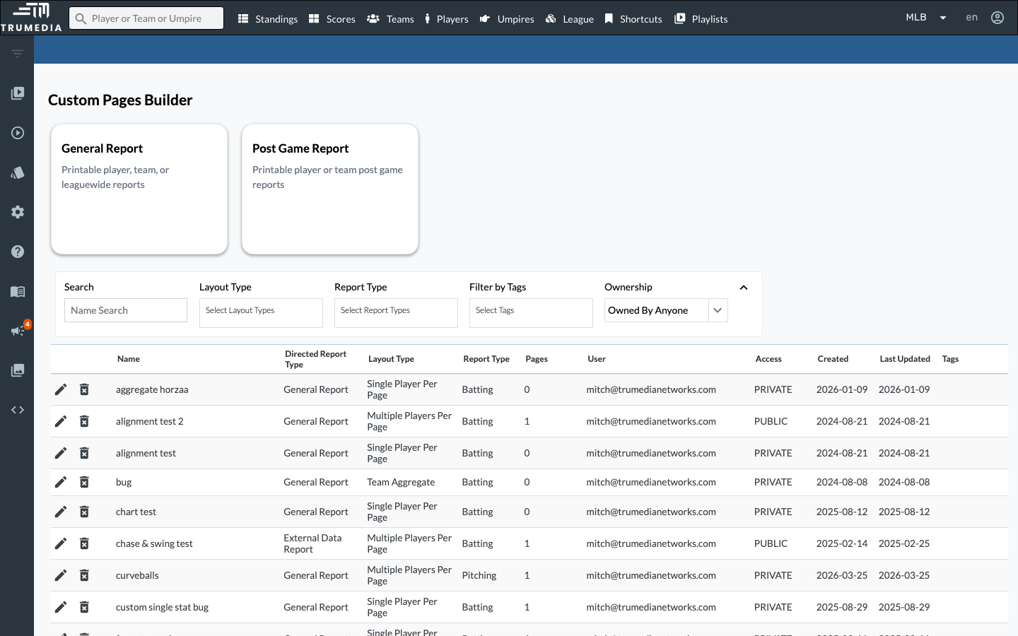 Open the Custom Pages builder