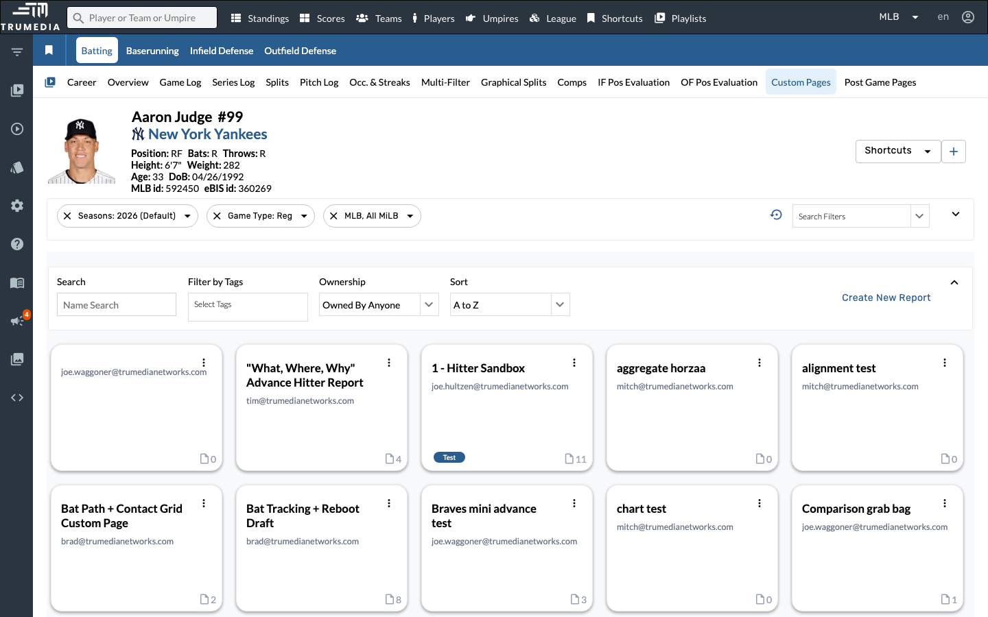 Open the Custom Pages tab