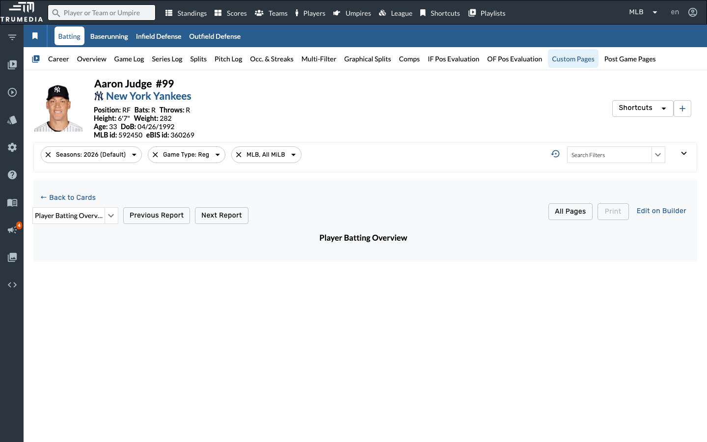 Open your custom page report